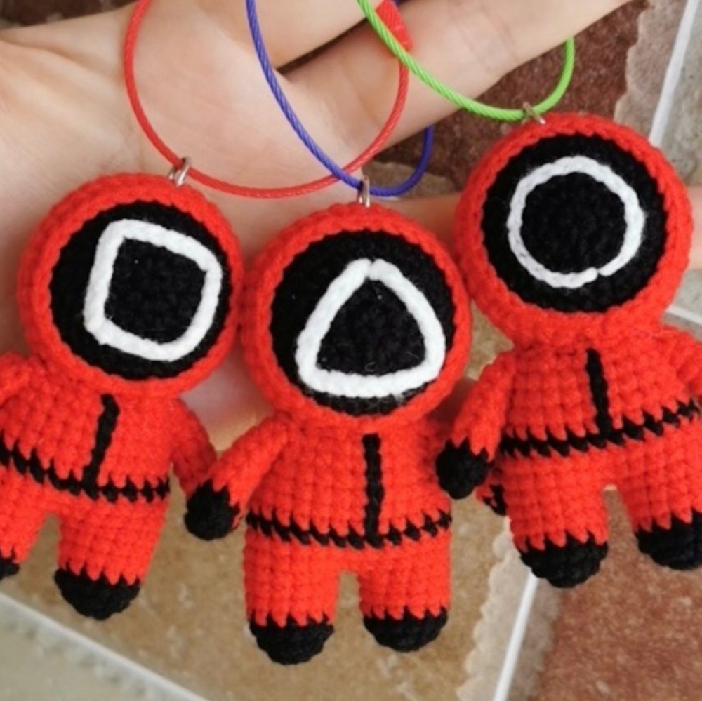 Squid game keyrings amigurumi toys